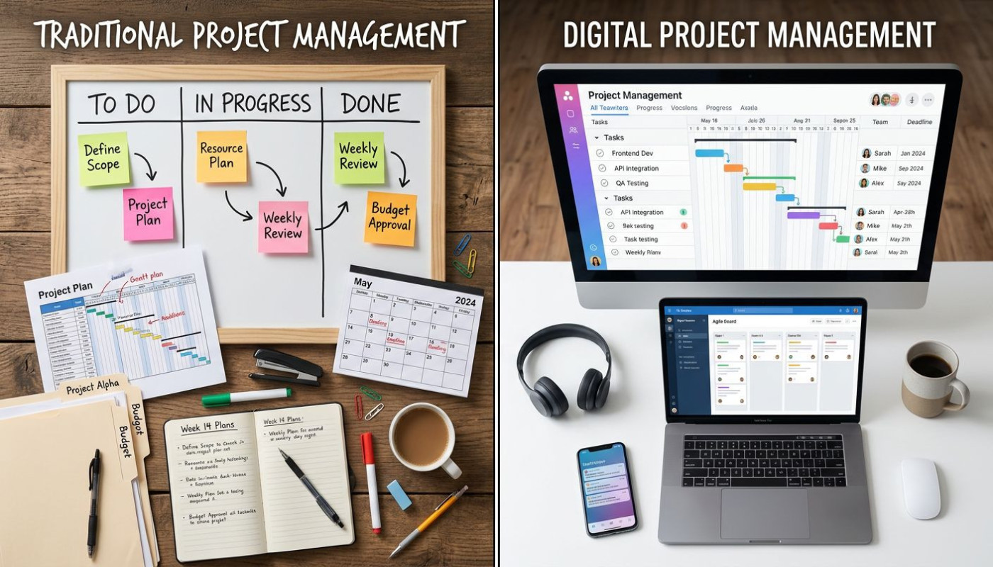 Comparaison des approches traditionnelles et numériques en gestion de projet
